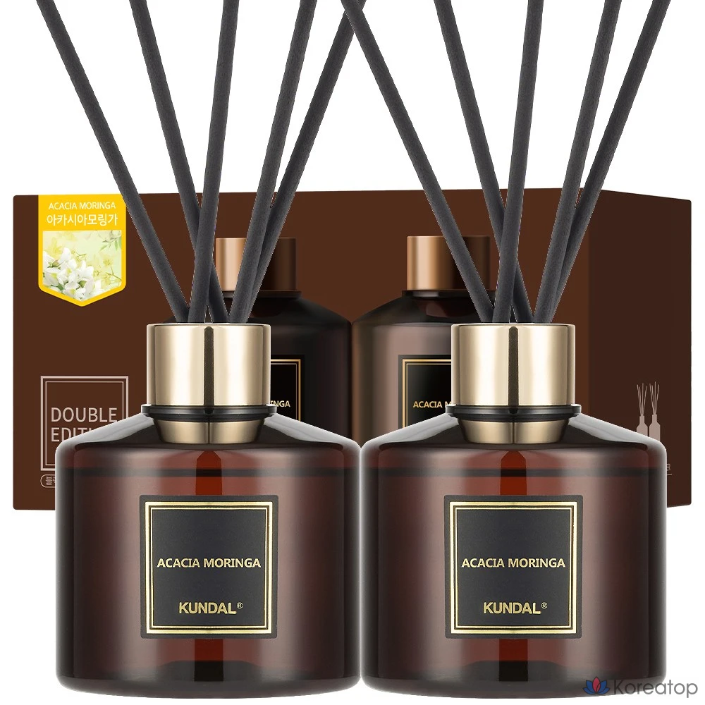 Ароматический диффузор Kundal, 2 шт., фибровый стик, 10 шт., акация моринга, 200 мл, 1 шт.