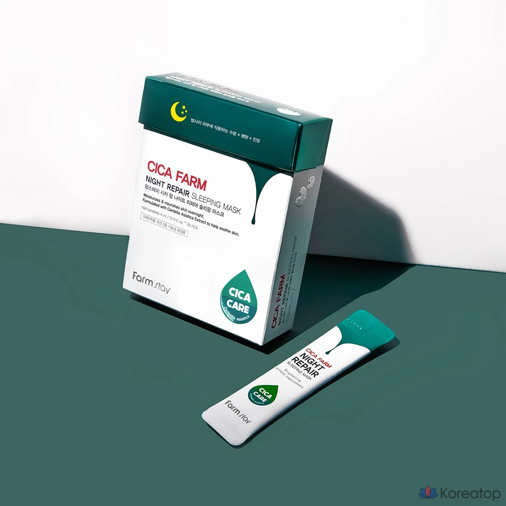 Ночная восстанавливающая маска для лица FarmStay Cica Palm Night Repair, 4 мл, 20 штук