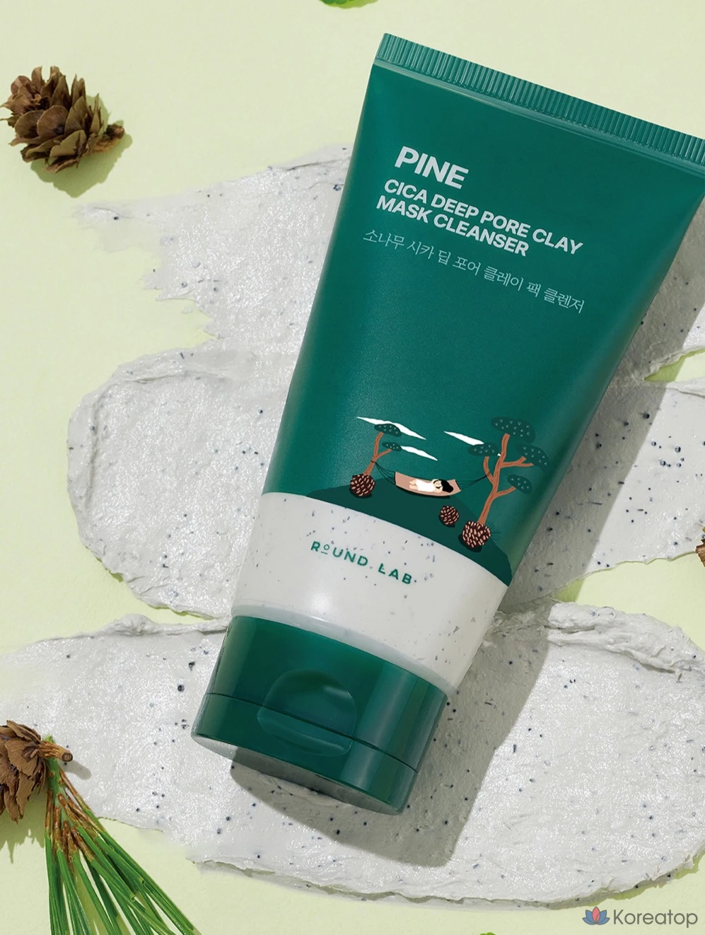 Очищающая маска для лица Round Lab Pine Cica Deep Pore Clay Pack Cleanser, 1 шт., 150 мл