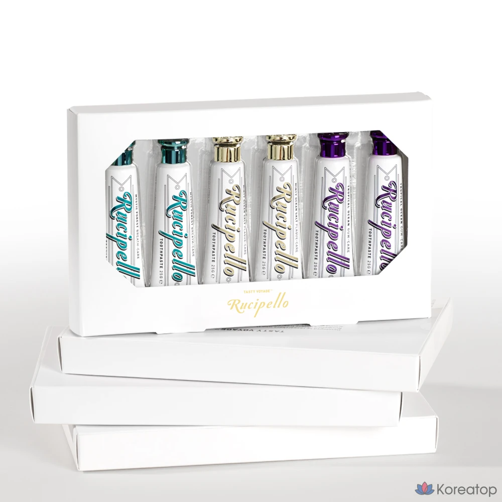 Набор для ухода Rucipello Mystic Forest 25 г 2 шт + White Pearl Ocean 25 г 2 шт + Tropical Ocean 25 г 2 шт Mini Toothpaste Set, 1 шт.