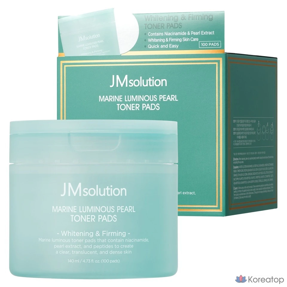 Тоник-подушечки JM Solution Cheonggwang Marine Pearl Glow, 140 мл, 1 шт., 100 листов.