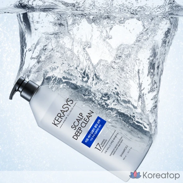 Шампунь KeraSys для глубокого очищения кожи головы с охлаждающим протеином и уходом за перхотью, 980 мл, 1 шт., фото 4