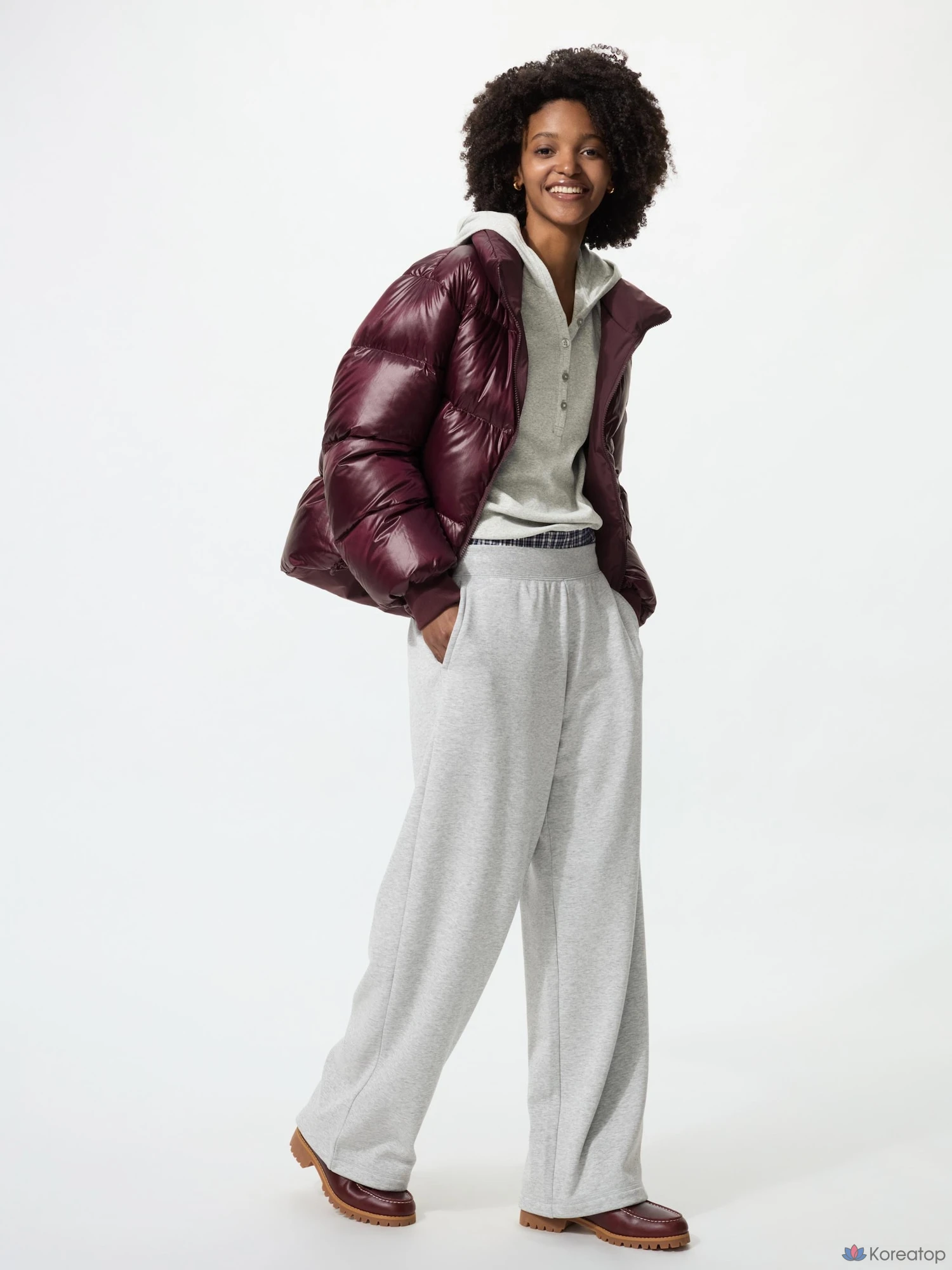 Брюки Uniqlo Warm Boa Sweat Wide Pants, длина 74-77 см