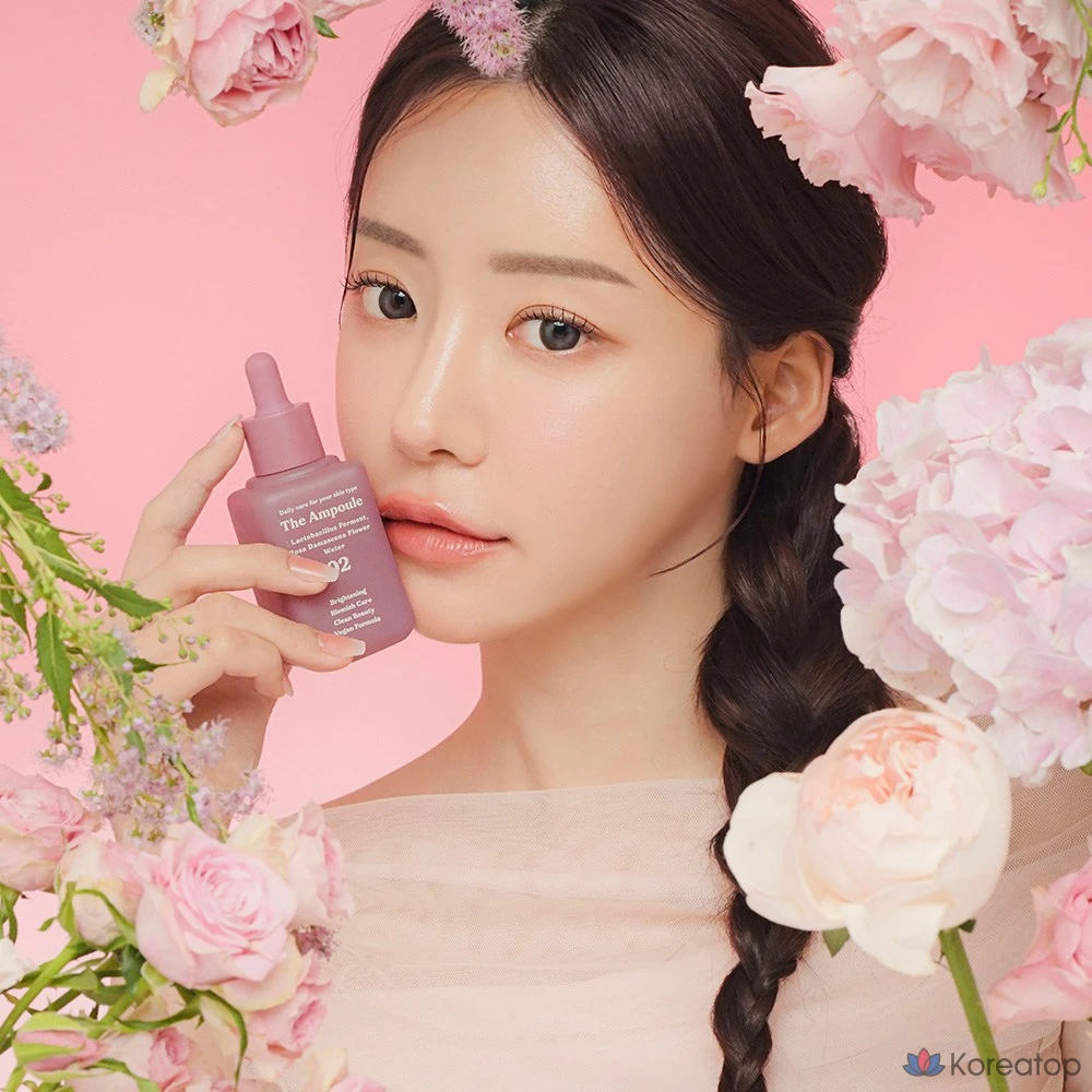 Сыворотка Dermashare The Ampoule Vegan Lactobacillus Damask Rose Water Whitening Spot Care, 60 мл, 2 шт., фото 6