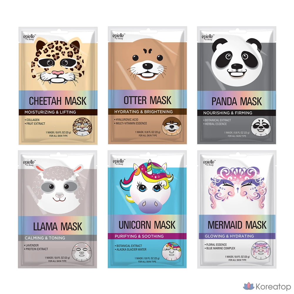Тканевая маска для лица Epielle Cheetah Character Mask, 48 шт., фото 4