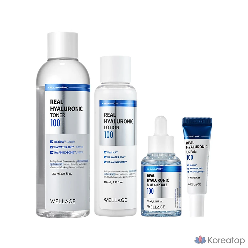 Набор для ухода за кожей WELLAGE с натуральной гиалуроновой кислотой, 3 комплекта, фото 2