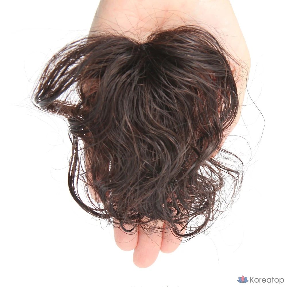 Парик Fox Wig с одной заколкой для создания объема и частичной укладки на макушке, модель Wonjin W2012, 4 см x 3 см/20 см, 1 шт., темно-коричневый., фото 2