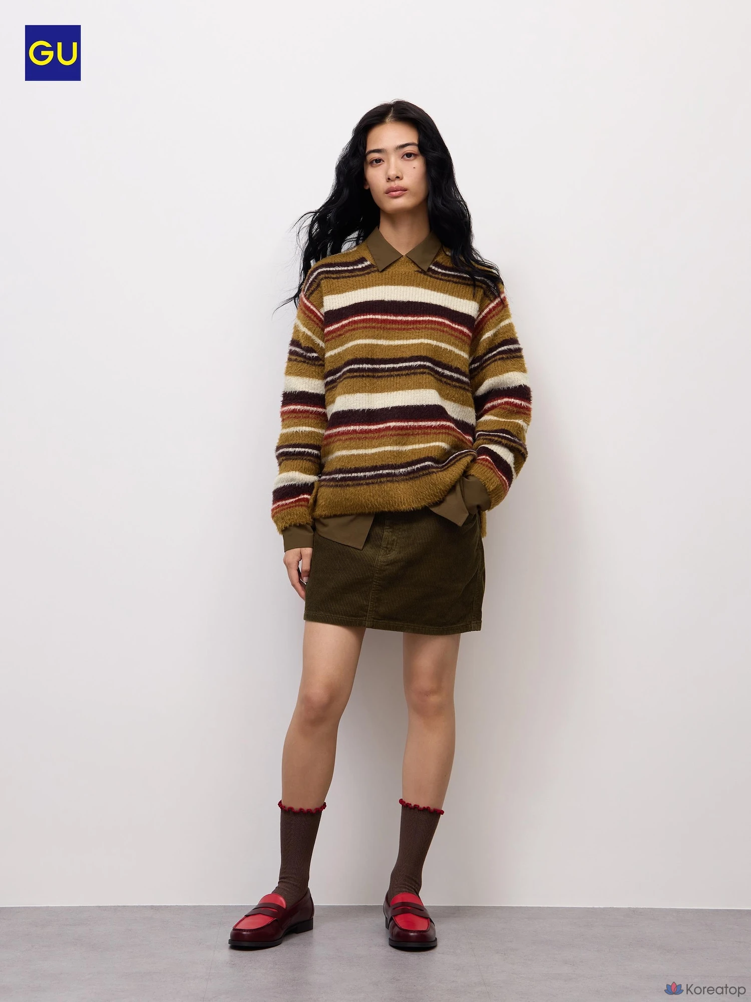 Юбка Uniqlo Low Waist Corduroy Mini Skirt