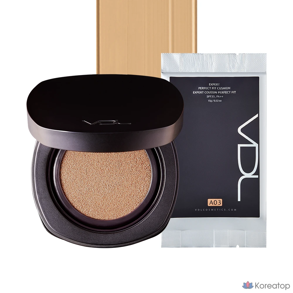 Тональный крем VDL Expert Perfect Fit Cushion Foundation, 15 г + сменный блок 15 г, A03, 1 шт.