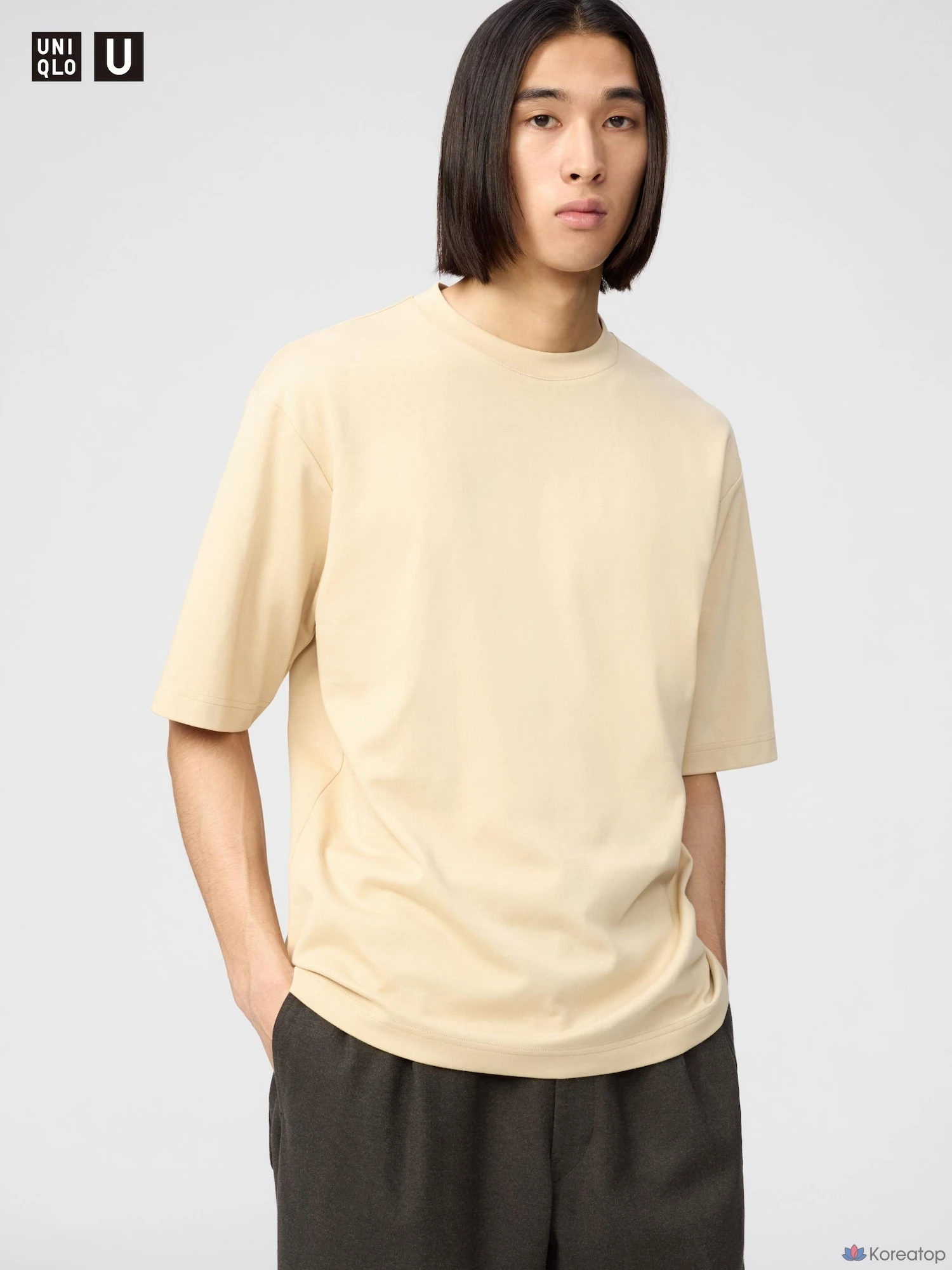Футболка Uniqlo AIRism Cotton Oversized Crew Neck T-Shirt (5/10 рукава)
