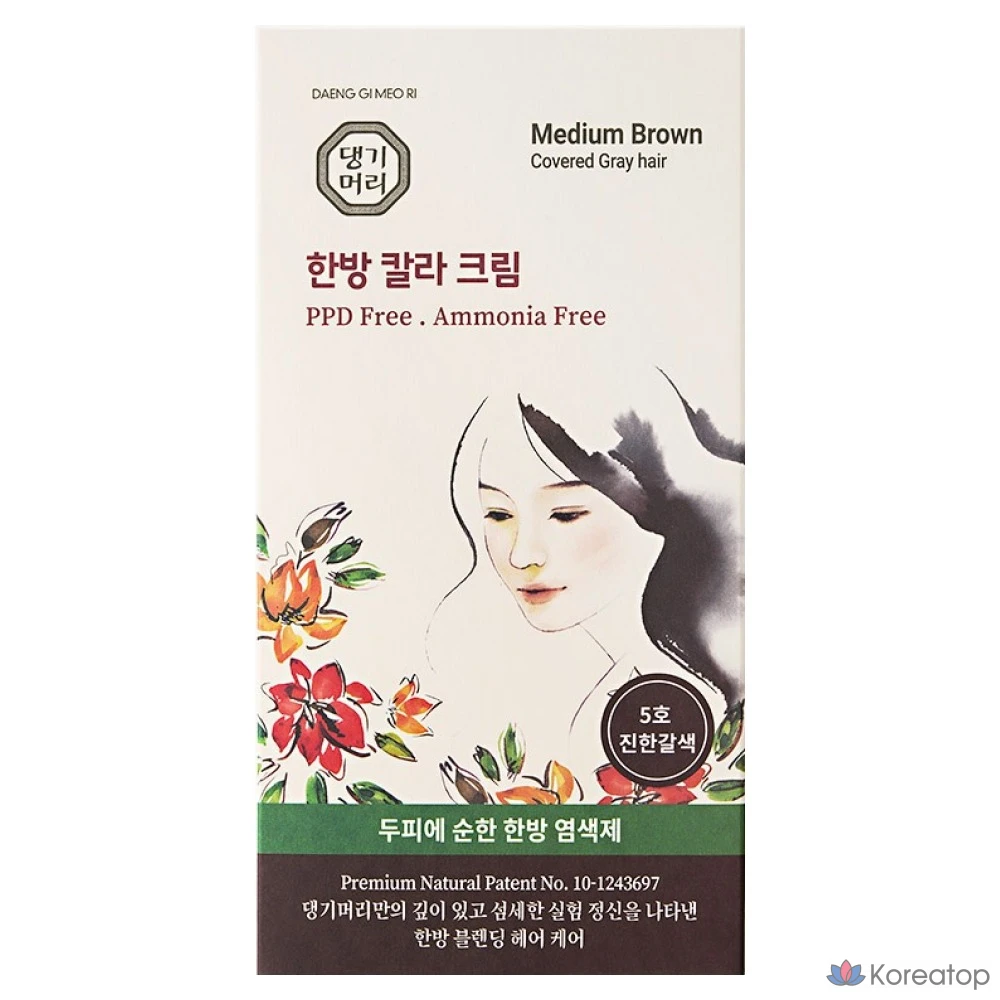 Краска для волос Danggi Meori Oriental, № 5, темно-коричневый, 1 шт.
