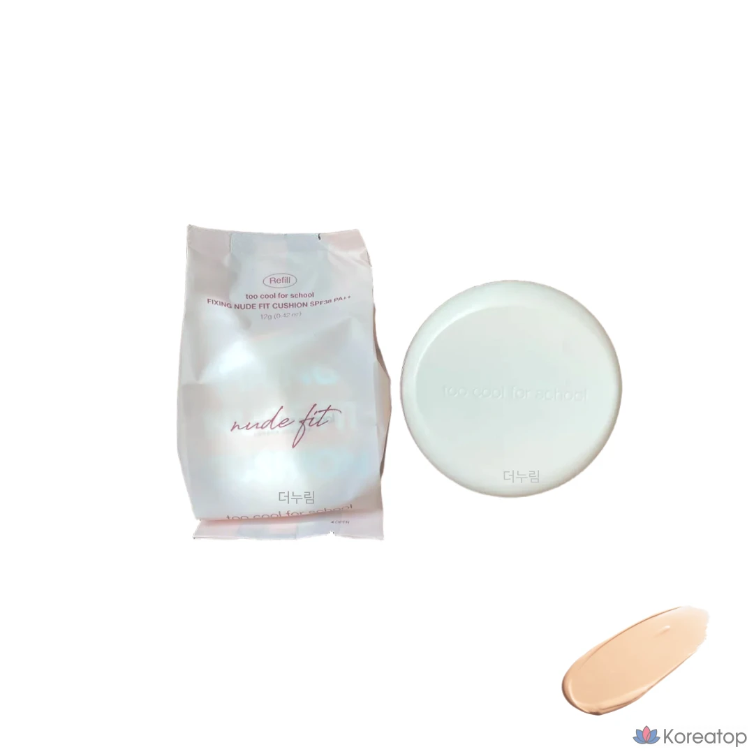 Набор Too cool for school Fixing Nude Fit Cushion Planning Set (основной продукт + набор сменных блоков 12 г, 3 бежевых, 1 шт.)
