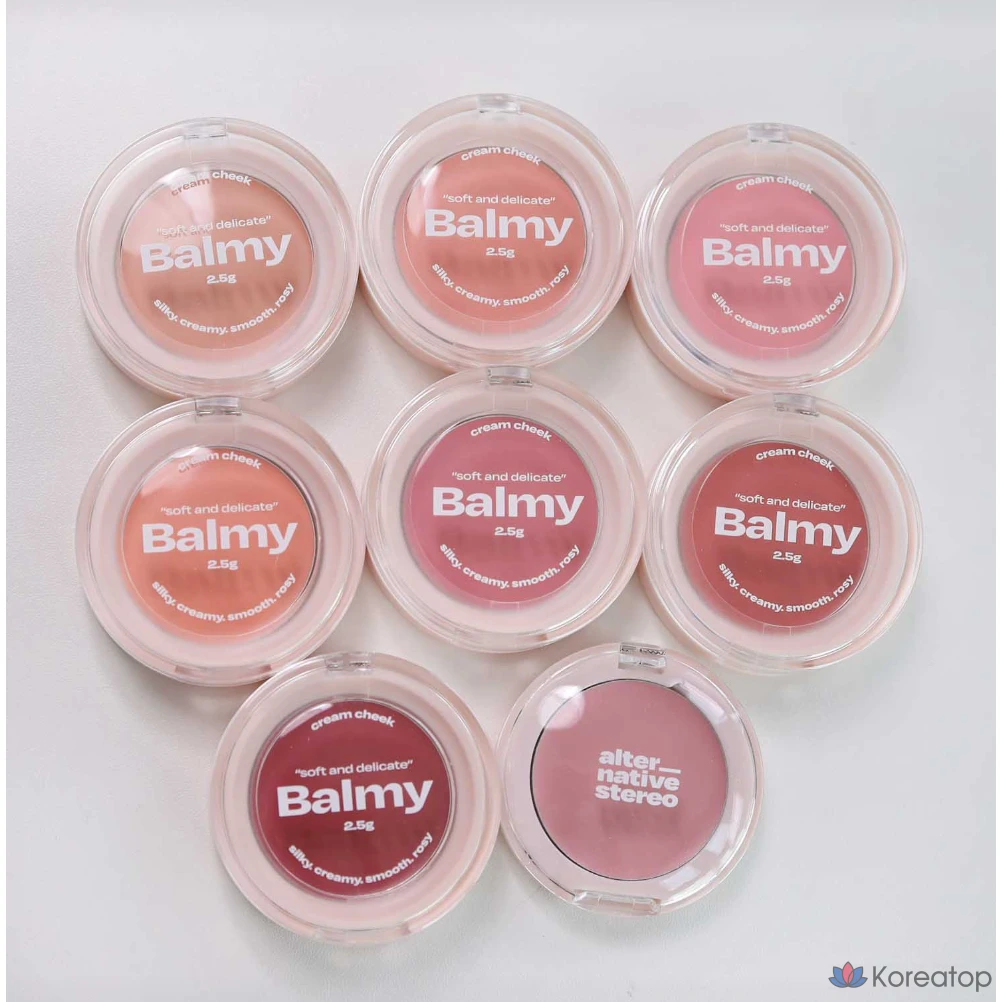 Альтернативные румяна ALTERNATIVE STEREO Bami Cream Cheek, 7 оттенков, 1 румяна Milk Cream Makeup Blusher, по 1 каждого оттенка, № 5 Tender Rose