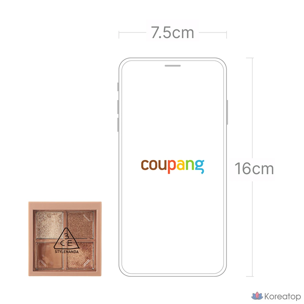 Палитра мини-теней для век 3CE, 7 пар, 1 шт.