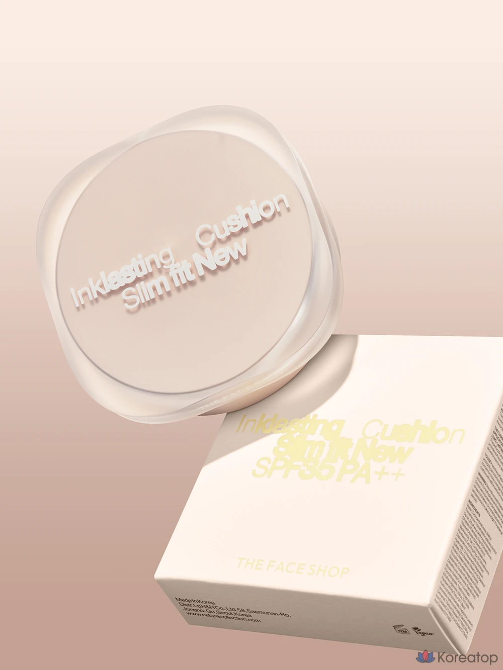 Тональный кушон-крем The Face Shop Ink Lasting Slim Fit New Cushion Foundation 12 г, V203 Натуральный бежевый, 1 шт., фото 2