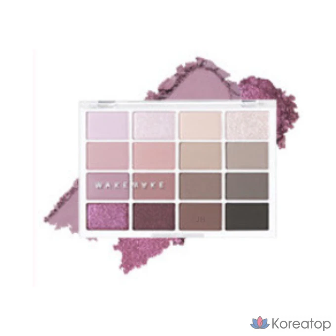 Палетка теней для век WAKEMAKE Soft Blurring Eye Palette, 16 цветов, 14 г, 15 оттенков, темно-фиолетовый, 1 шт.