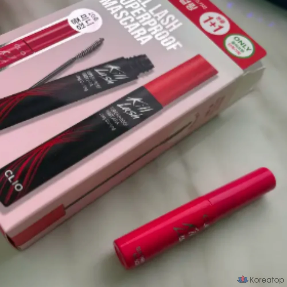 Тушь для ресниц Clio Kill Lash Superproof 1+1, водостойкая, 20 прядей, мини-тушь в комплекте, 1 шт.