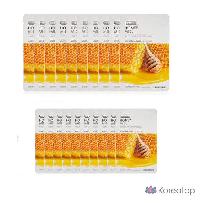 Тканевые маски для лица The Face Shop с медом, 10 штук в упаковке, 2 упаковки.