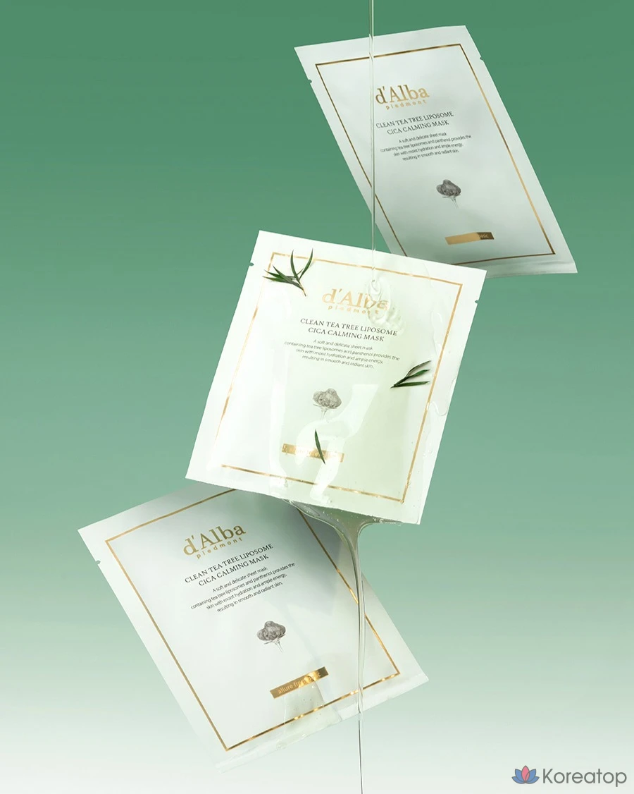 Питательная маска для лица D'alba с белым трюфелем (5 шт.), успокаивающая маска с липосомами чайного дерева и центеллой азиатской (5 шт.), 2 комплекта., фото 3