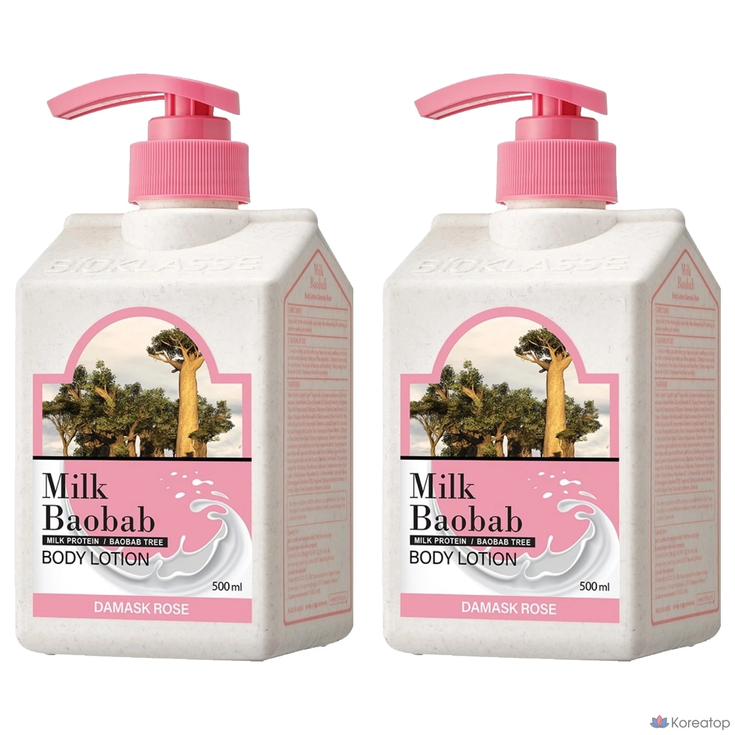 Лосьон для тела Milk Baobab с ароматом дамасской розы, 500 мл, 2 шт.