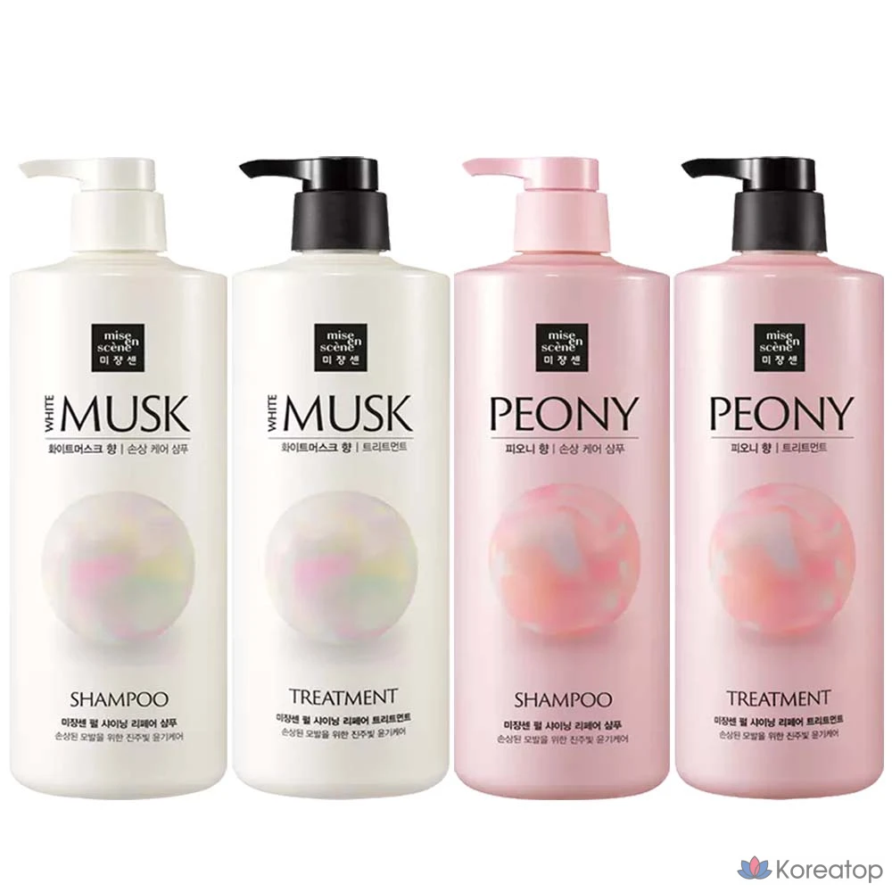 Шампунь Mise en Scene Pearl Shining Peony 1000 мл + средство для ухода 1000 мл, 1 шт., фото 3