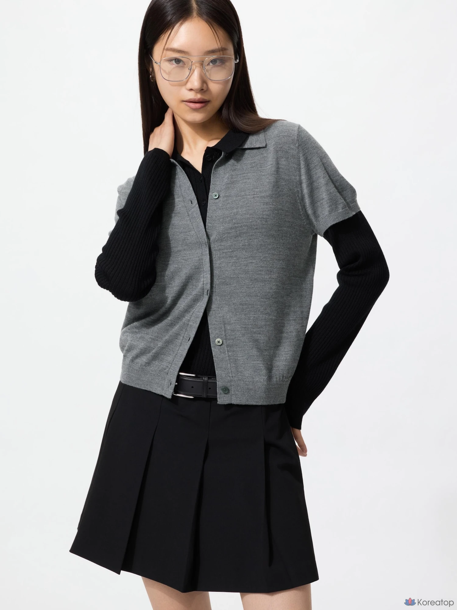 Кардиган Uniqlo Merino Blend Polo Cardigan Short Sleeve