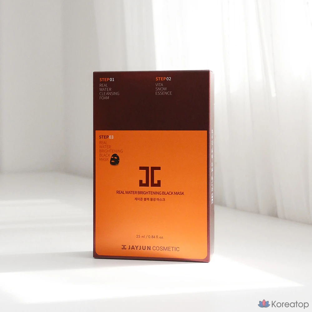 Набор из 3 масок для лица Jayjun Black Water Glow Hydro: отбеливание, увлажнение, разглаживание морщин, 10 штук., фото 2