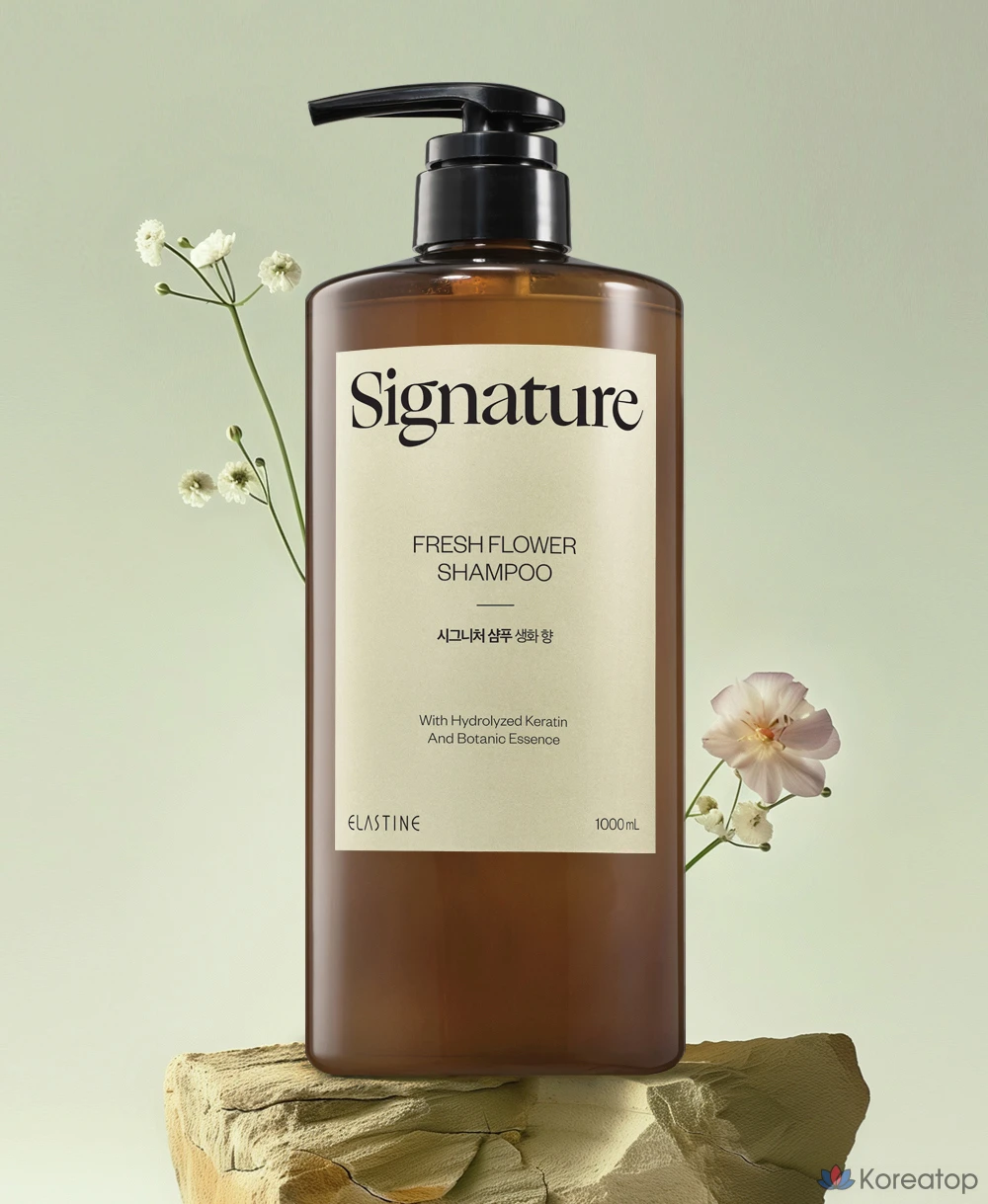 Шампунь Elastine Signature Scalp Care Damaged Hair Clinic с мягкой кислотностью и ароматом свежих цветов, 1 л, 1 шт.