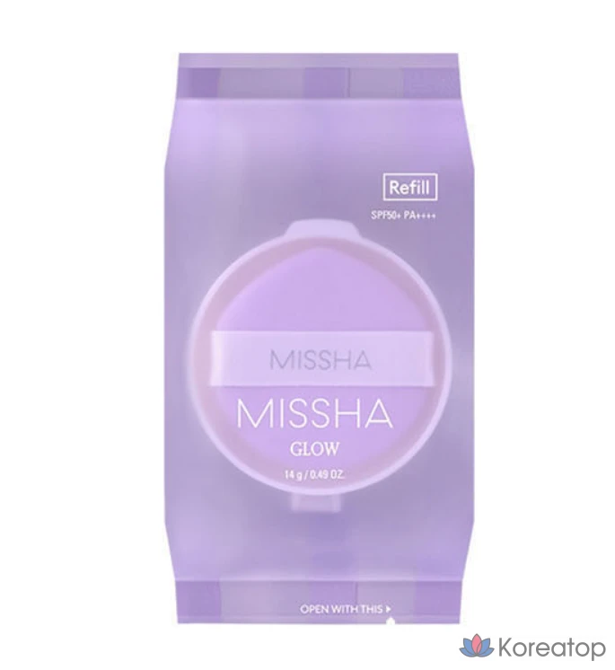 Сменный блок тонального крема Missha Glow Layering Fit Cushion, 14 г, № 17, цвет слоновой кости, 1 шт., фото 2