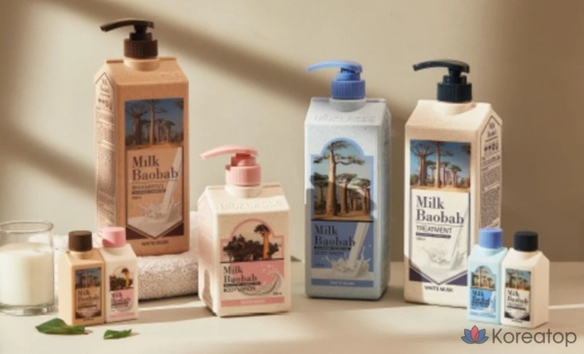 Набор для волос и тела Milk Baobab из 4 предметов, аромат белого мускуса, 2 комплекта., фото 4