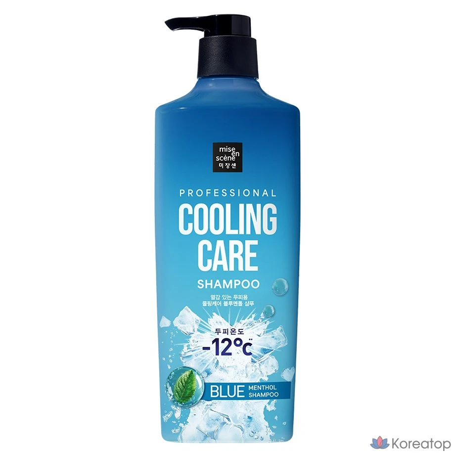 Охлаждающий шампунь для глубокого очищения Mise en Scene с голубым ментолом и травяно-зеленым ароматом, 680 мл, 1 шт.