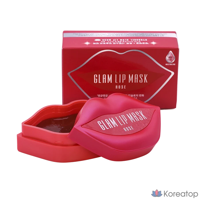 Гидрогелевая маска для губ Beauugreen Glam Lip Mask Rose, 1 шт., 20 штук