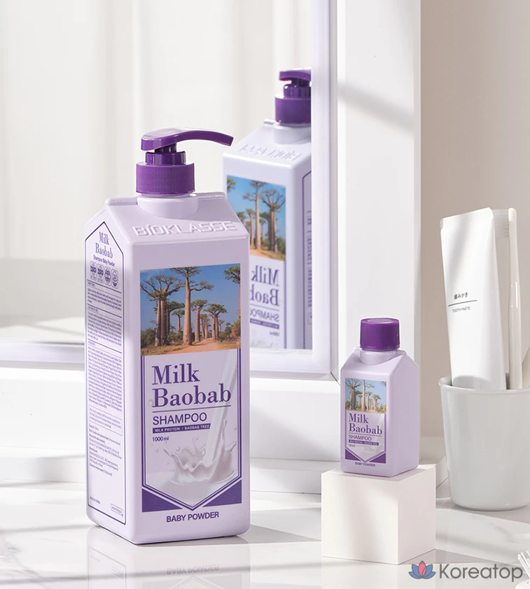 Детский шампунь Bioclasse Milk Baobab Baby Powder 1000 мл, средство для ухода 1000 мл, 2 комплекта, фото 4