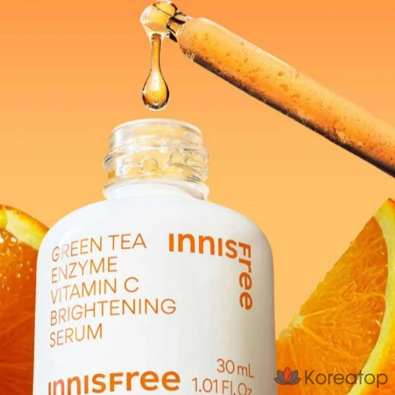 Набор Innisfree Vita C Green Tea Enzyme Blemish Toning Serum 30 мл + 15 мл + 2 подушечки, 1 шт.