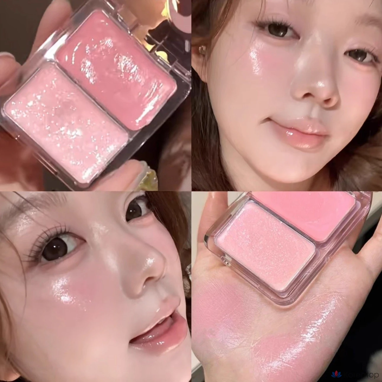 Voltouch Blush Cream Water Glow Dual Cheek Pact Blusher Water Glow Dual Cheek Pact Glass Skin Two-Tone Blusher Cheek Blusher, 1 шт., персиково-розовый