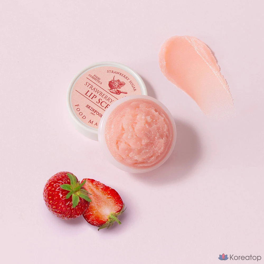 Скраб для губ Skinfood Strawberry Sugar Food Mask, 21 г, 2 шт., клубничный вкус., фото 3