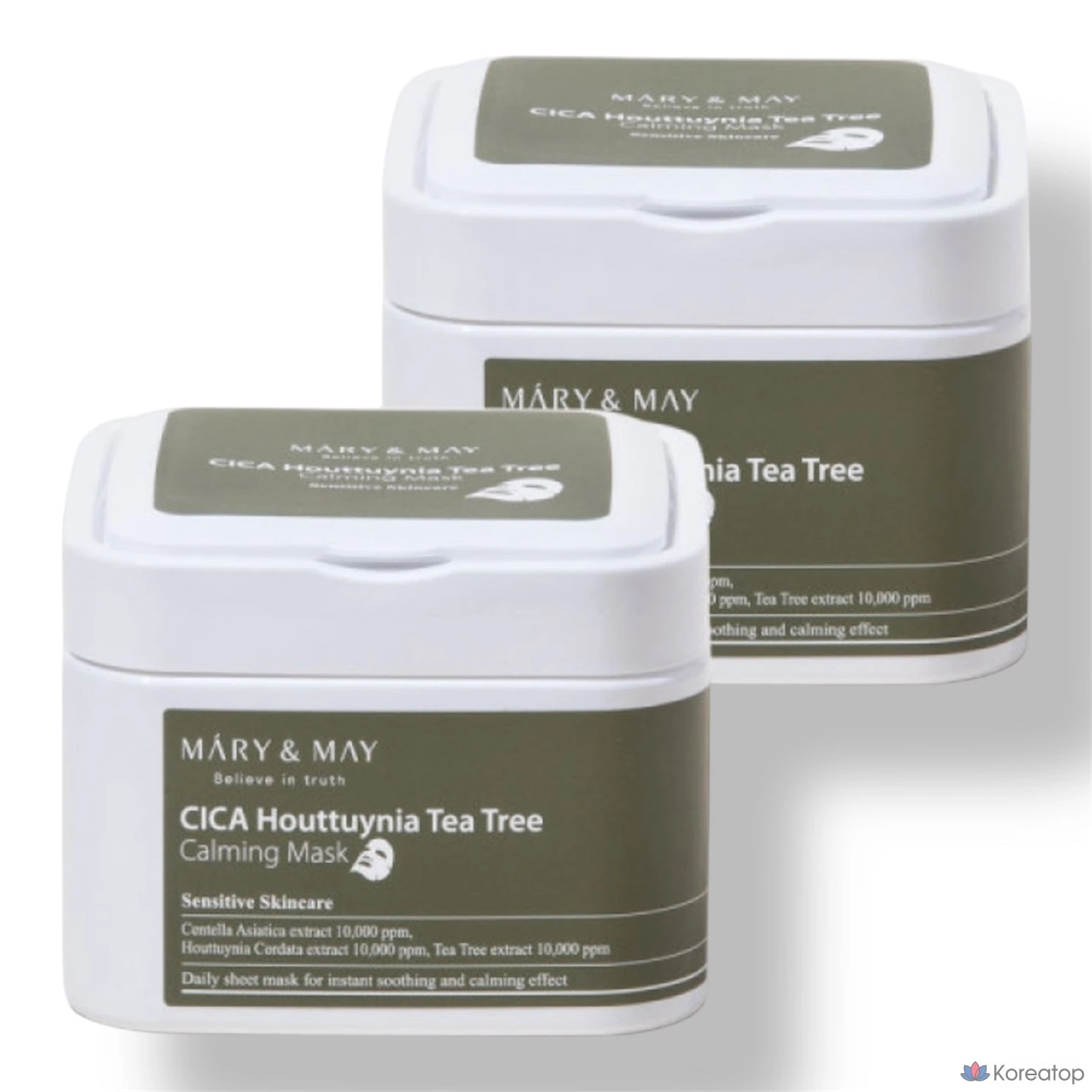 Маска для лица Marienmay Cica с успокаивающим экстрактом чайного дерева, 400 г, 30 листов (2 упаковки)