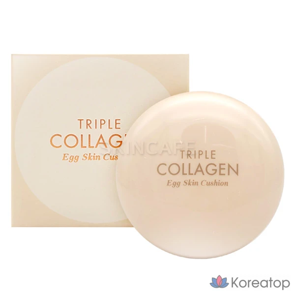 Тональный крем-кушон Tony Moly Triple Collagen Egg Skin Cushion 02 Warm Beige, 1 шт.
