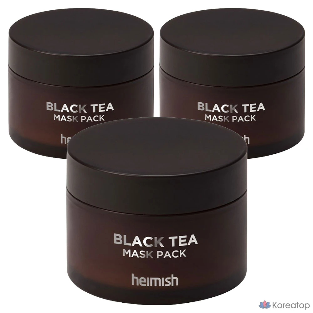 Набор освежающих масок для лица Heimish с черным чаем, 1 упаковка, 3 упаковки.
