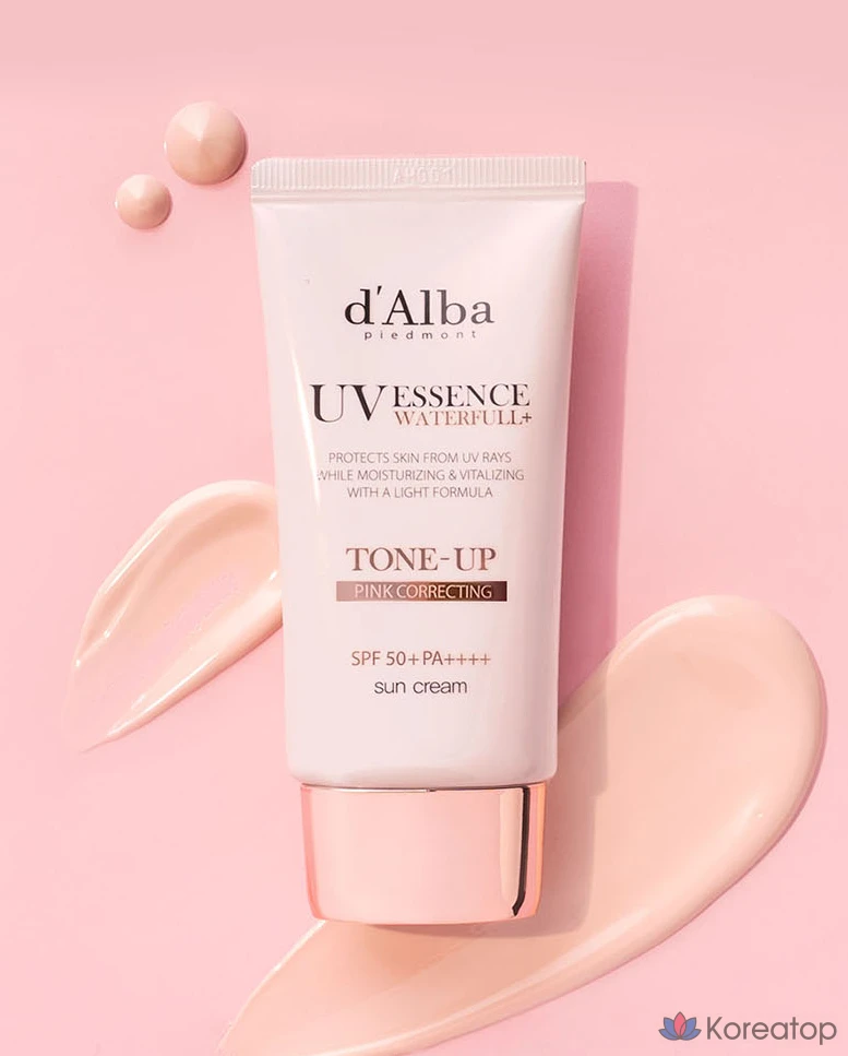 Набор из 2 флаконов солнцезащитного крема D'alba Waterful Tone-Up Sunscreen SPF50+ PA++++ 50 мл и балансирующего веганского геля для умывания 15 мл (1 шт.)