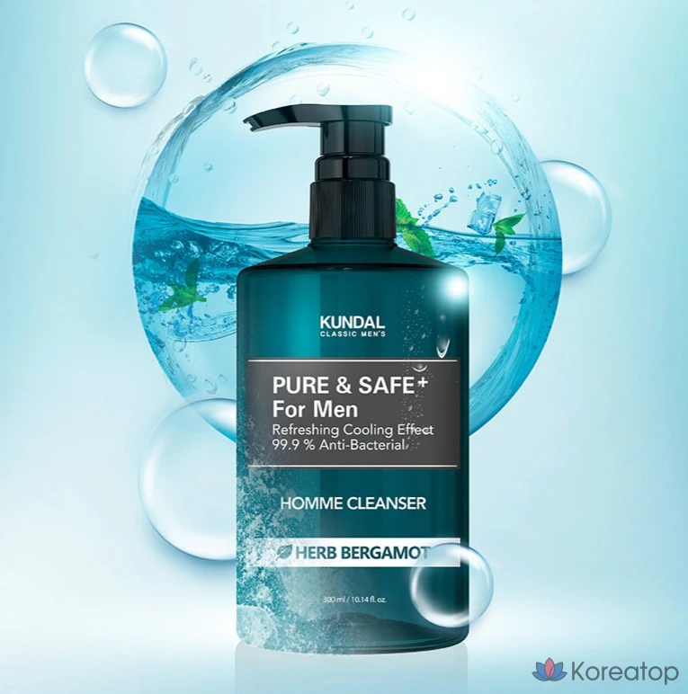 Охлаждающее средство для умывания Kundal Pure &amp; Safe для мужчин, 300 мл, 1 шт.