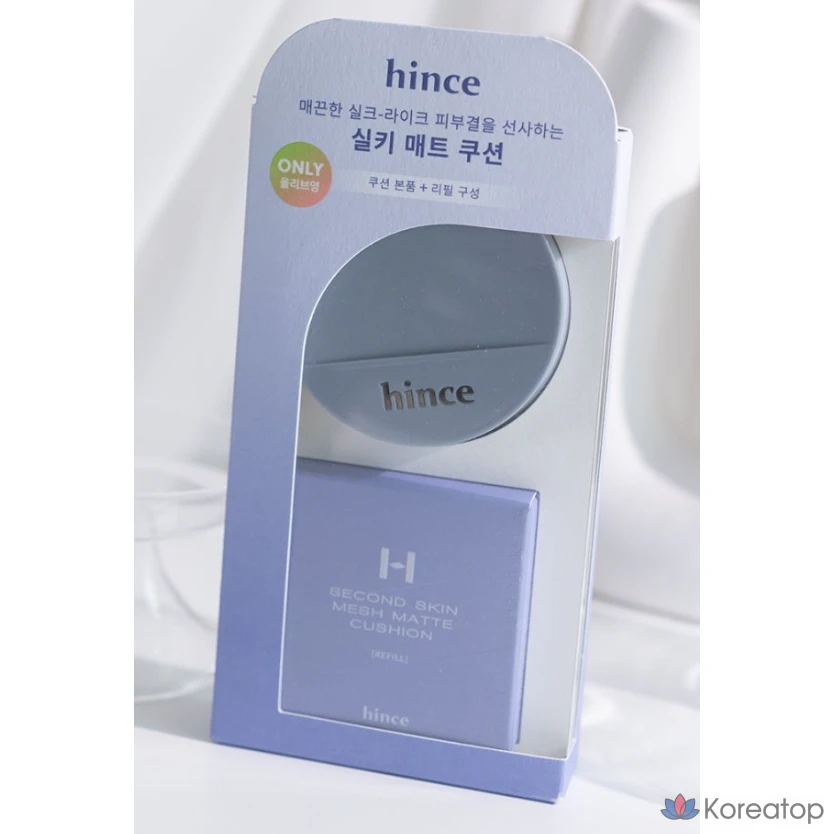 Кушон Hince Second Skin Mesh Matte Cushion (Refill + Case), оттенок Porcelain, 24 г, 1 шт.