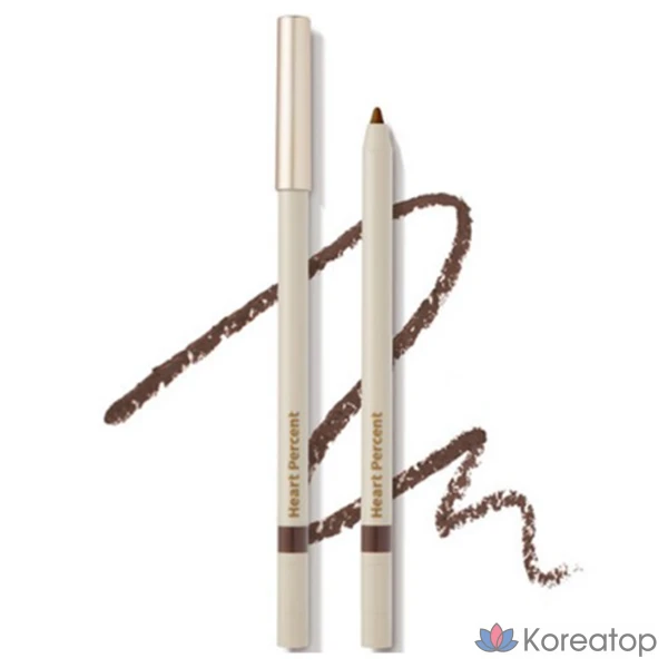 Гелевый карандаш для подводки глаз Heart Percent Dot On Mood, №02, натуральный коричневый, 1 шт.
