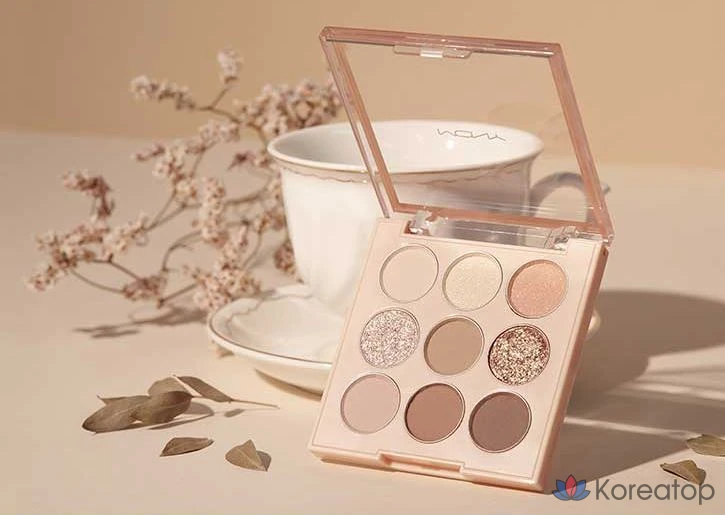 Палитра теней для век Mqny New York 1001 Tone-on-Tone Shadow Palette Pro, 9 оттенков, Nude Mood, 1 шт., фото 4