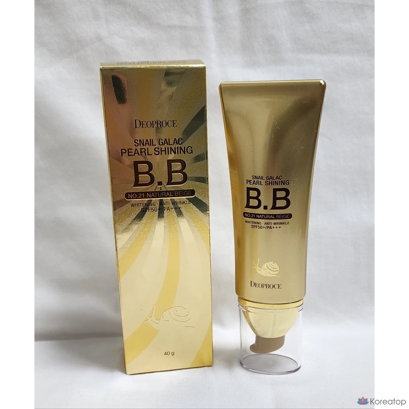 Deoproce Snail Galac Pearl Shining BB, 40 г, № 21, натуральный бежевый, 1 шт.