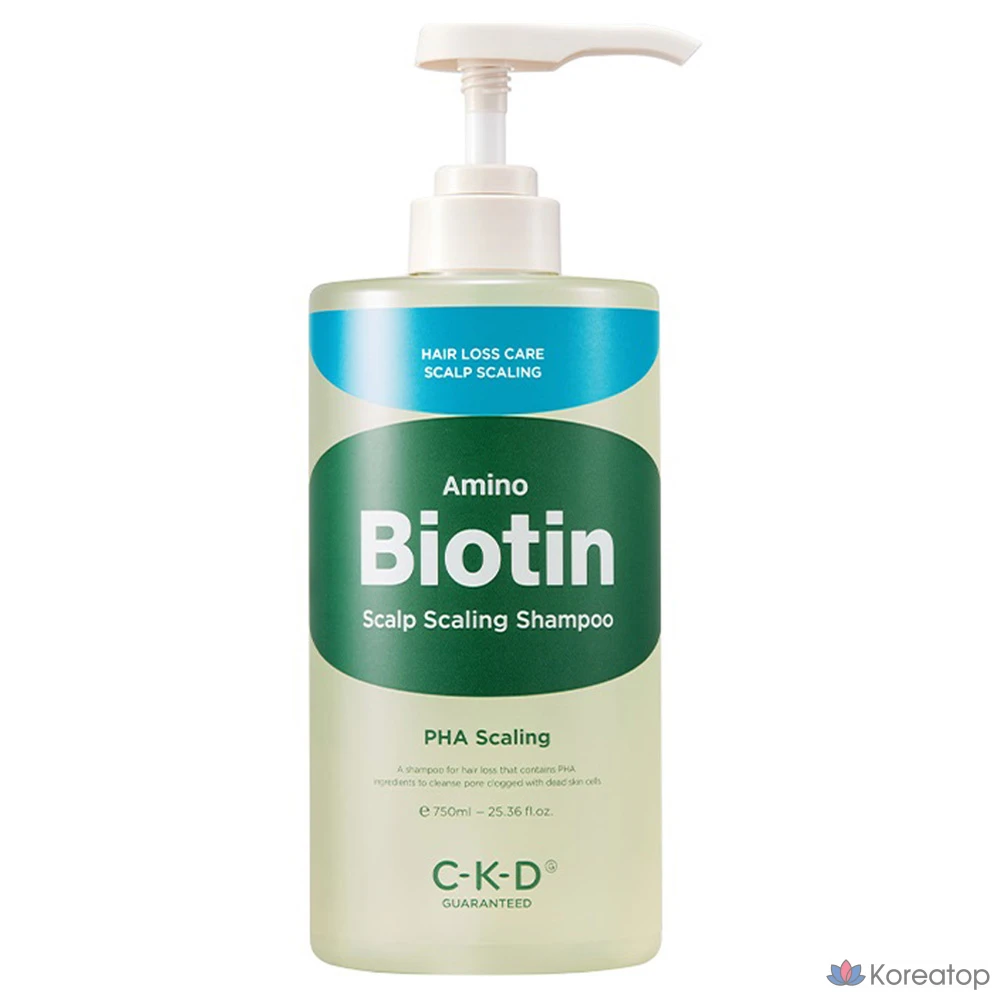 Шампунь для отшелушивания кожи головы CKD Amino Biotin с ароматом зеленых цитрусовых, 750 мл, 1 шт.
