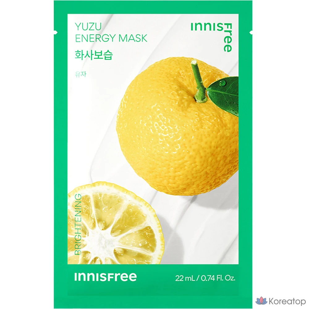 Маска для лица Innisfree New Yuja Energy Mask, 22 мл, 1 упаковка, 1 шт.