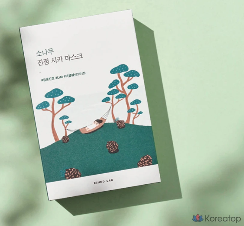 Успокаивающая маска для лица Round Lab Pine Calming Cica Mask, 1 упаковка, 30 штук, фото 4