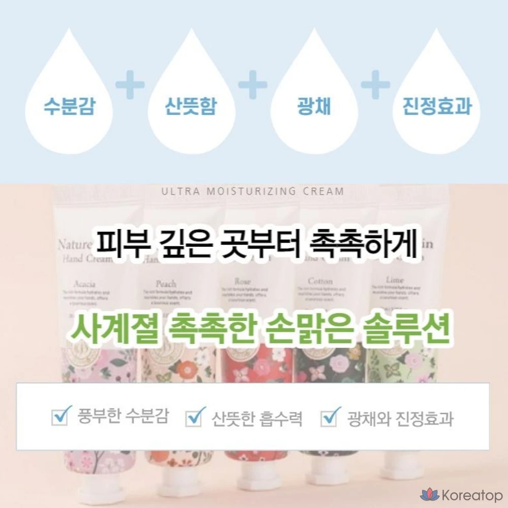 Корейский крем для рук, 30 мл, 5 ароматов, увлажняющий, освежающий, придающий сияние, успокаивающий эффект, портативный лосьон для рук, хлопковый флакон., фото 2