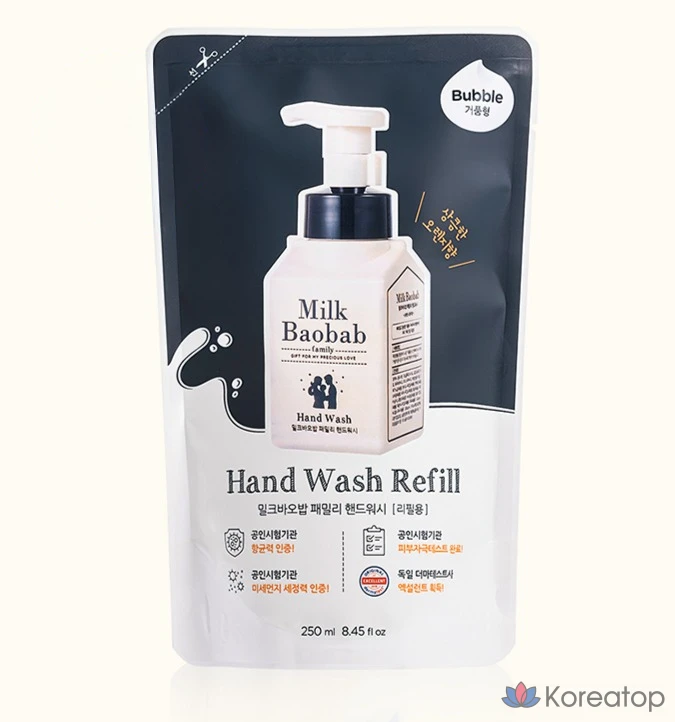 Набор из 2 флаконов жидкого мыла для рук Milk Baobab Family, аромат апельсина, 1 шт.